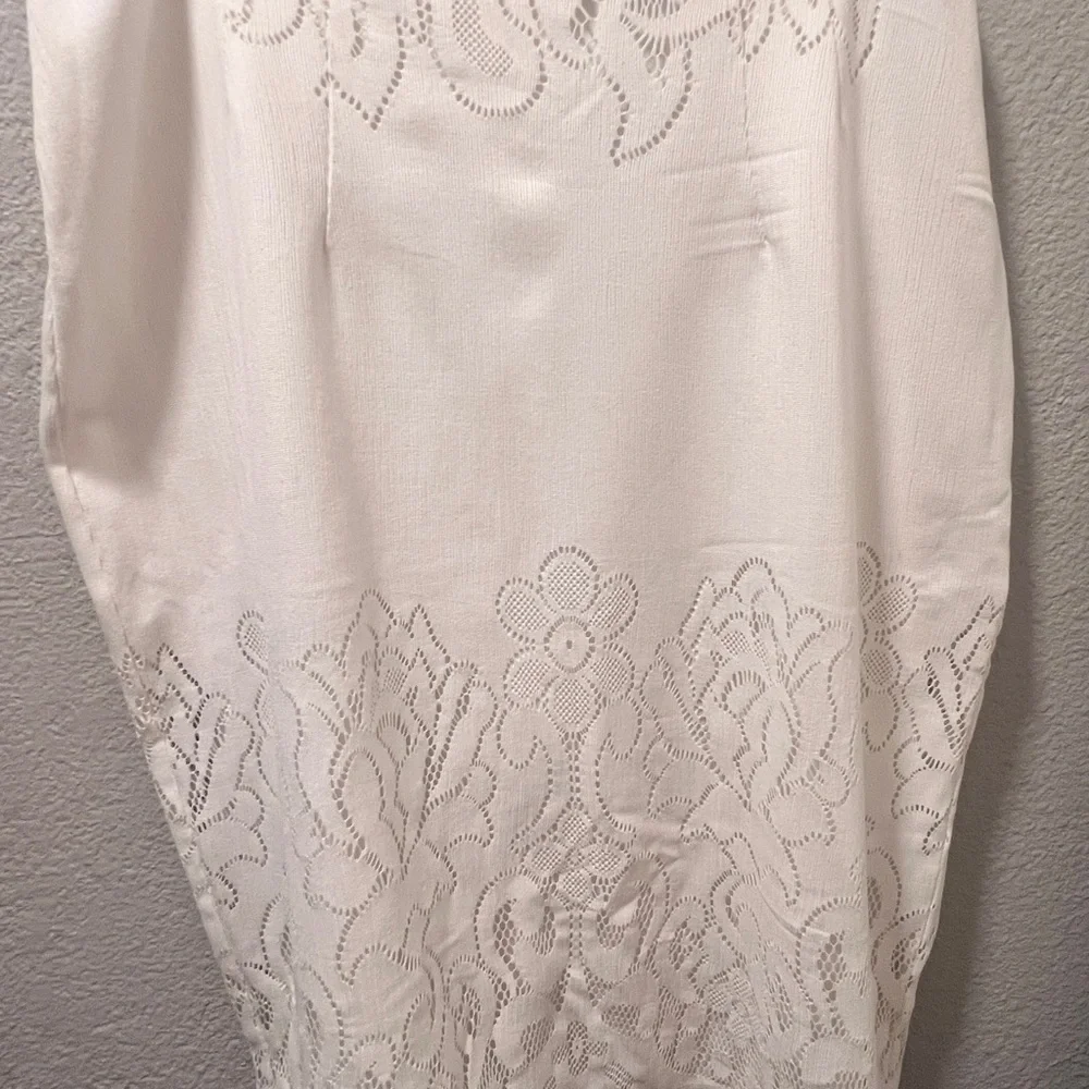 Eva Mendes for New York & Company White Lace Maxi Skirt church work career - Picture 1 of 7